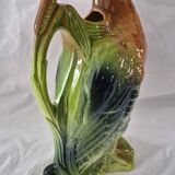 Old barbotine jug Saint Clément Mallard Duck A027