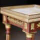 Home / Very finely crafted veneered wooden pedestal. With its marble