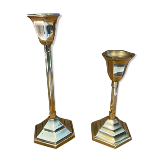 Pair of brass candlesticks
