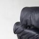 Vintage postmodern leather Italian Memphis lounge armchair