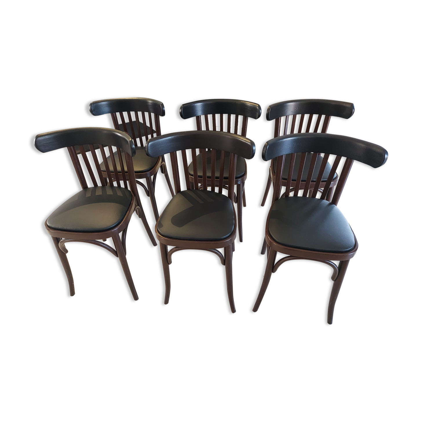 Suite of 6 chairs of vintage bistrot 1960