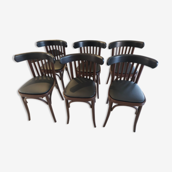 Suite de 6 chaises de bistrot vintage 1960