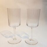 6 verres à pied en verre gravé