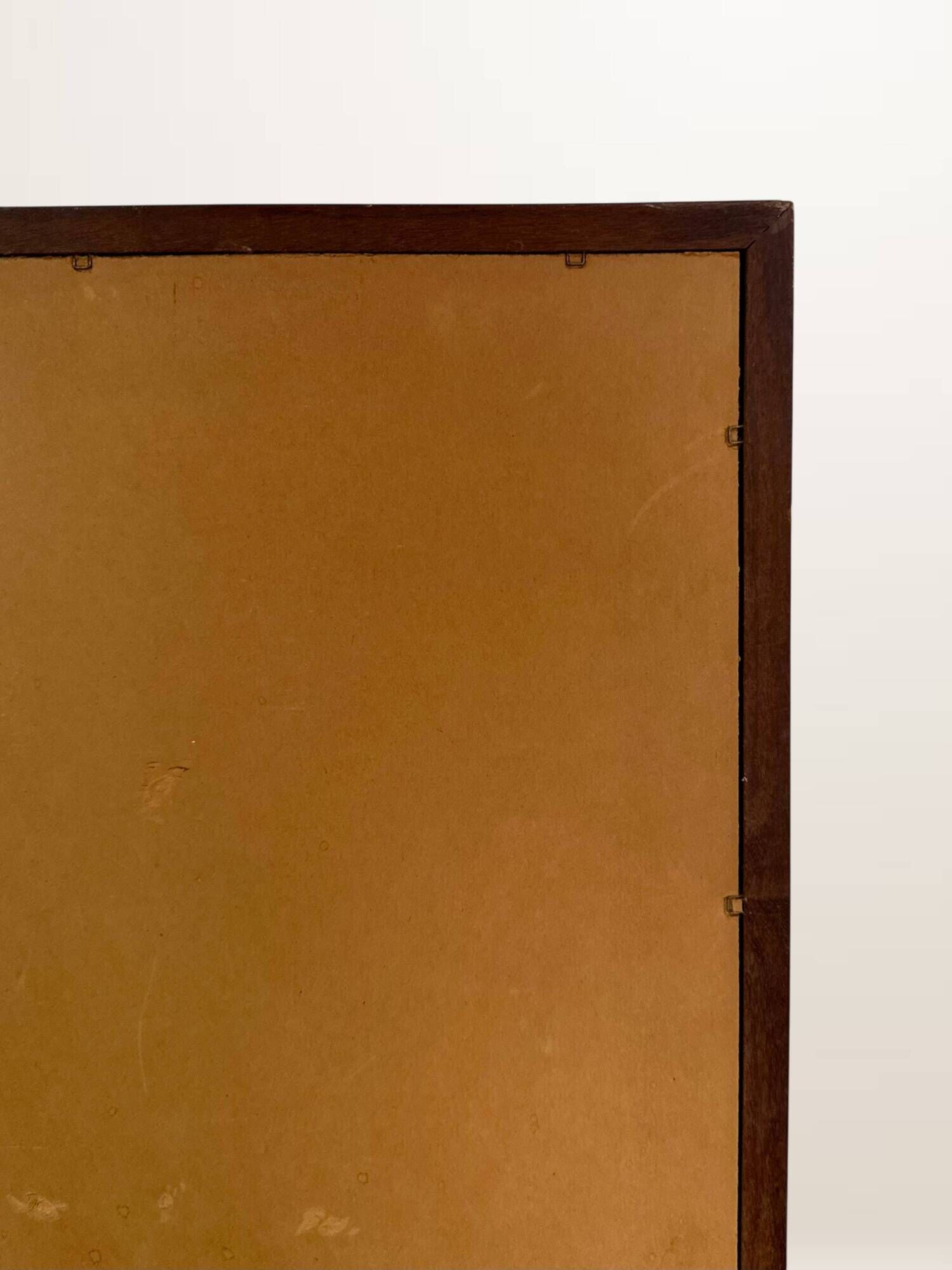 Scandinavian teak mirror — 123 x 32 cm