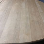 Oval extendable dining table in beech with Danish design.