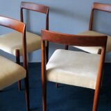 Set of four mid-century mohair covered dining chairs, 1960s
