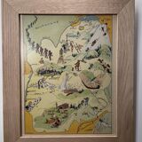 Old poster illustrated map of Savoy 1942 - JP Pinchon