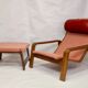 Pulkka chair and ottoman by Ilmari Lappalainen for Asko, 1963