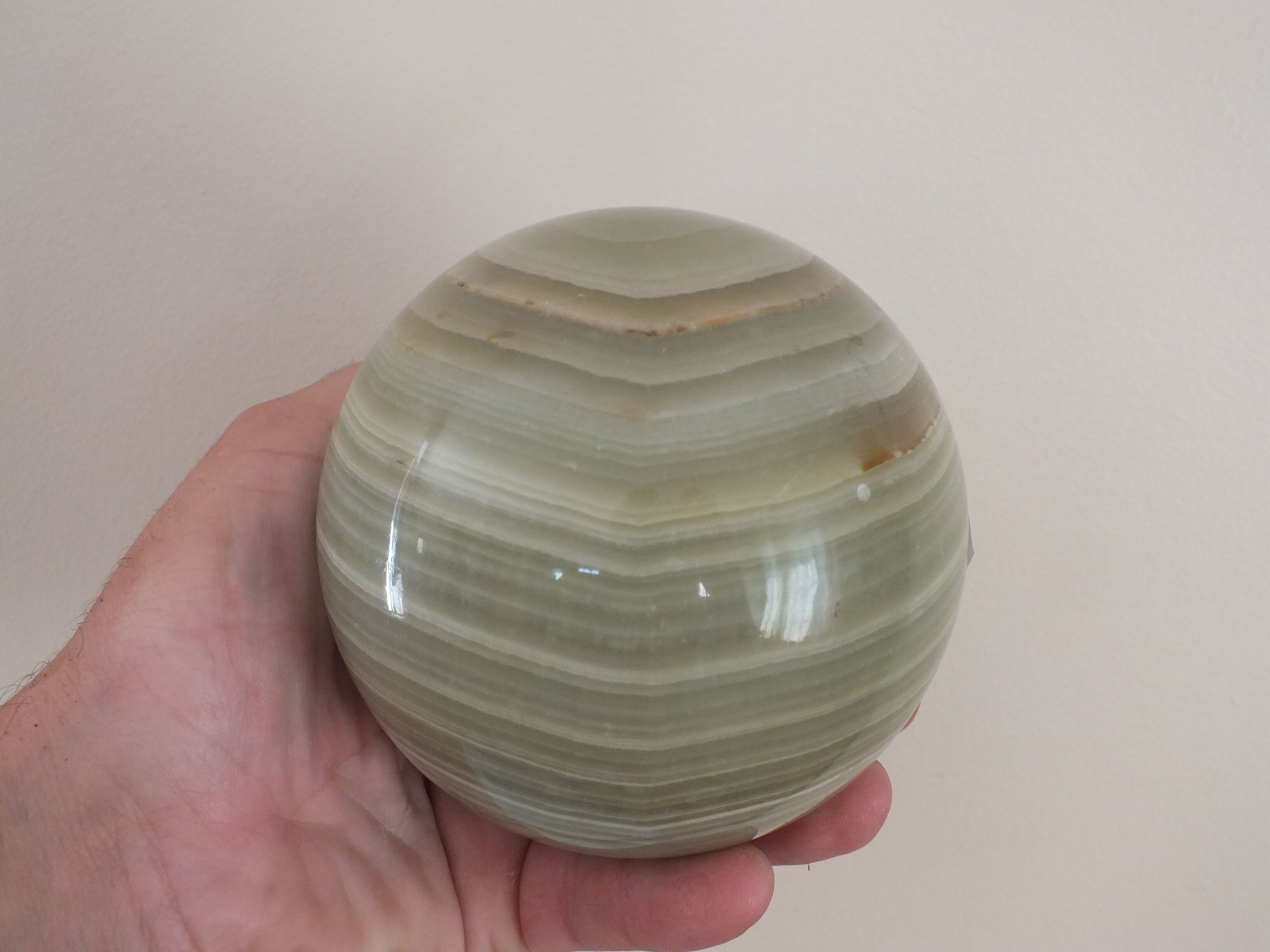 Green decorative mineral ball or sphere in marble n°10