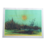 Lithograph "Cathedral of Boats" Jean Carzou (1907-2000)