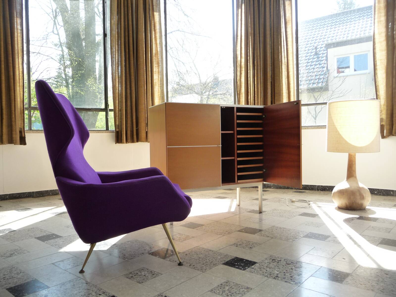 Rare Wingback Lounge Chair by Rudolf B. Glatzel for Alfred Kill, Germany 1950s