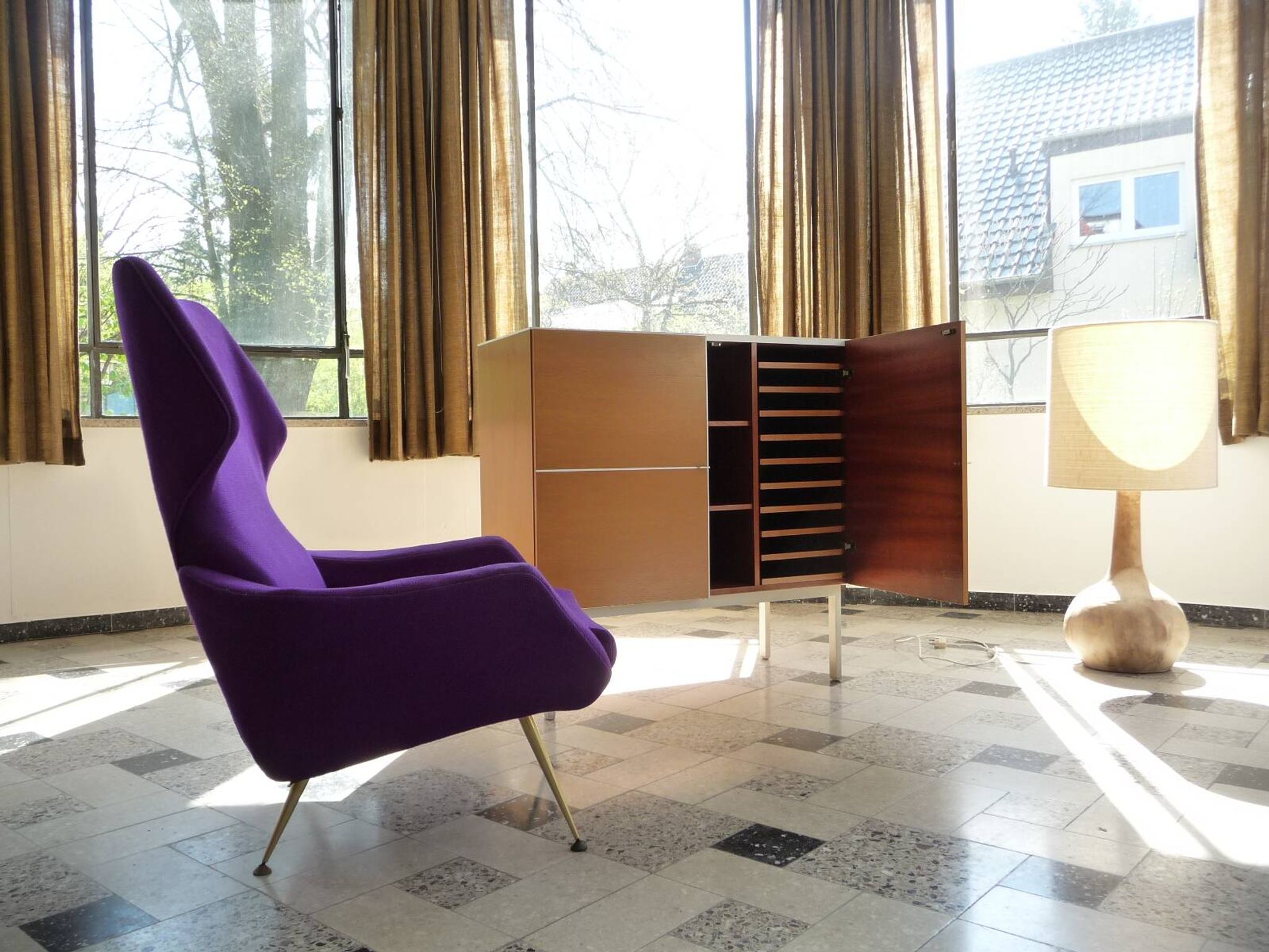 Rare Wingback Lounge Chair by Rudolf B. Glatzel for Alfred Kill, Germany 1950s