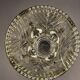 Vintage thick moulded glass/crystal vase Sculptural design Art Deco