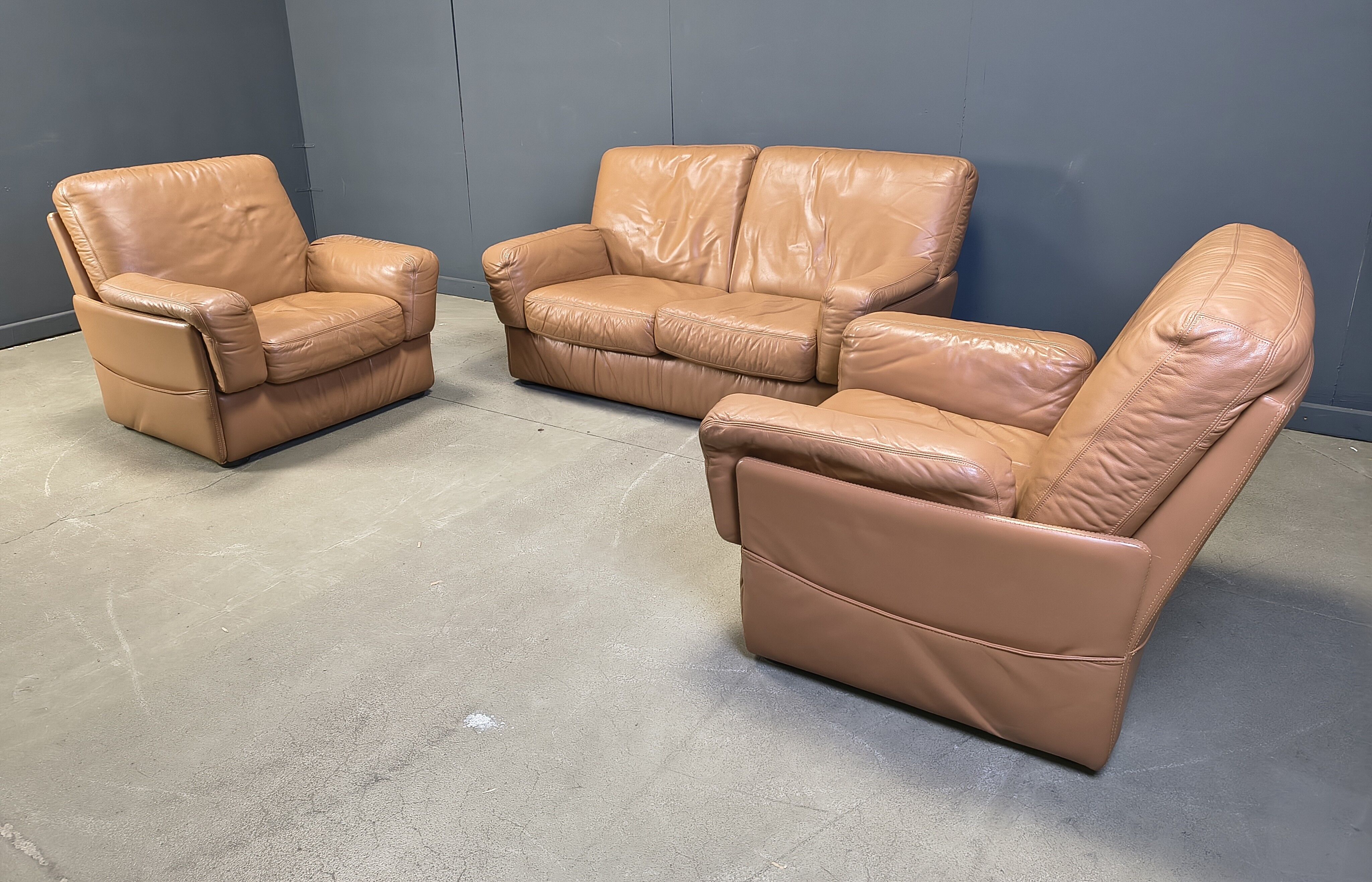 Vintage sofa set by Durlet, 1980s