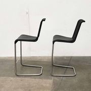 Vintage German cantilever bar stools B30 with leather cushions by Tecta and Jean Prouvé, set of 2.