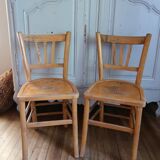 Set of 2 wooden bistro chairs