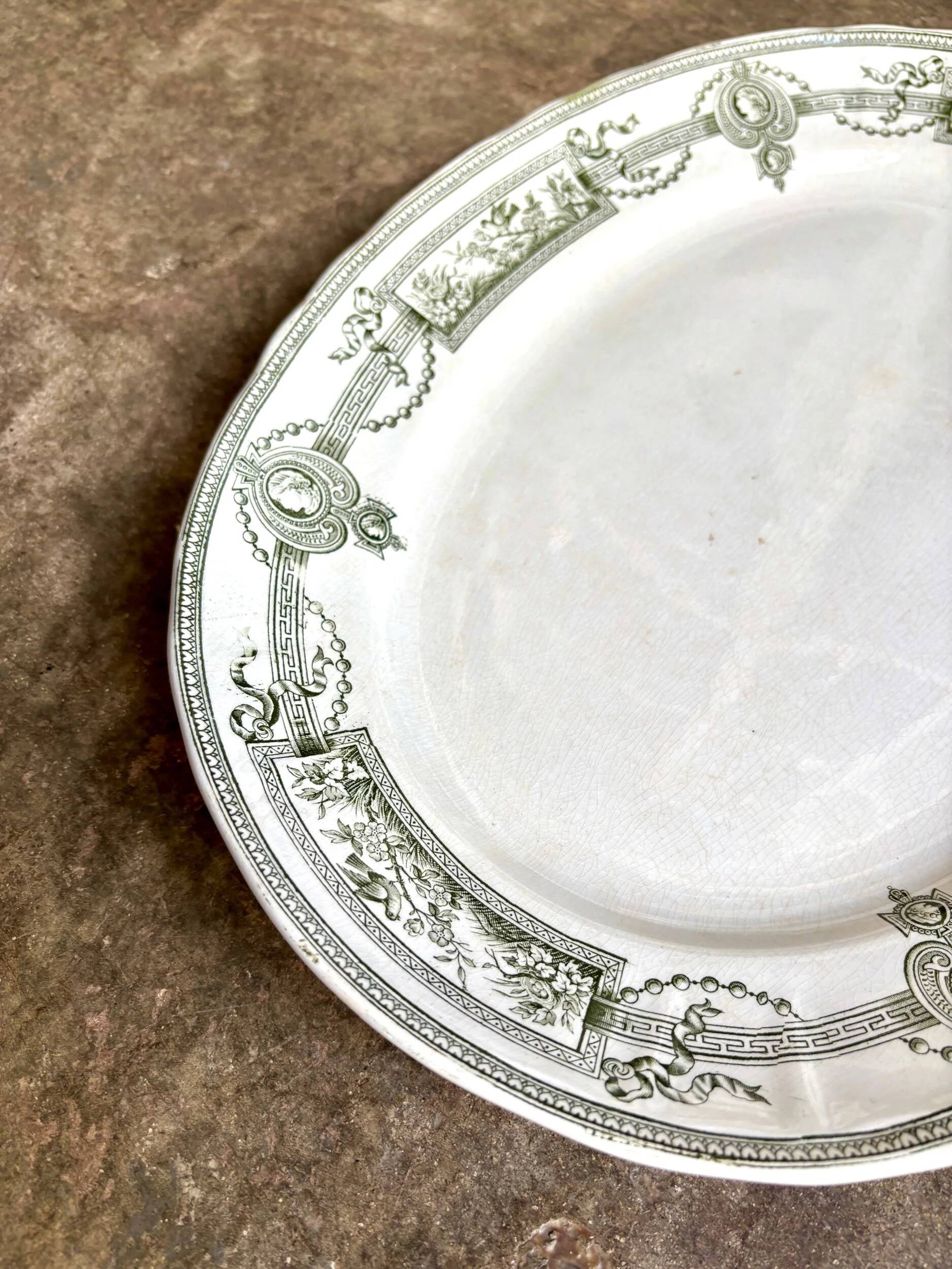 Oval ironstone dish from St Amand and Hamage, "Medallion" service