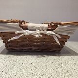 Dressed wicker baskets with two handles