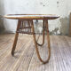 Table rotin et verre vintage