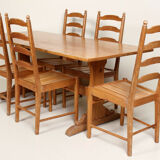 5 vintage Ercol chairs dining table