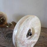 Curved brass and onyx candlestick