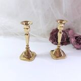 Pair of small brass candlesticks