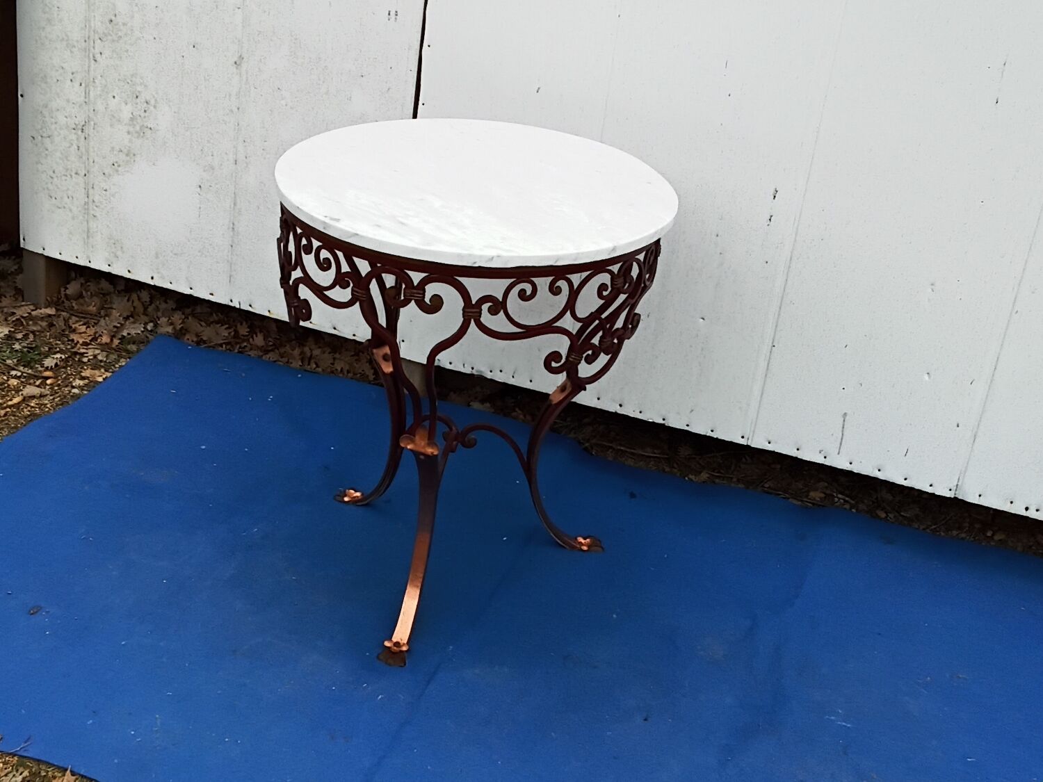 Vintage wrought iron pedestal table