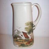 Ceramic pitcher with hand-painted decoration