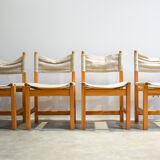 Series of four Ikea pine chairs 1986'