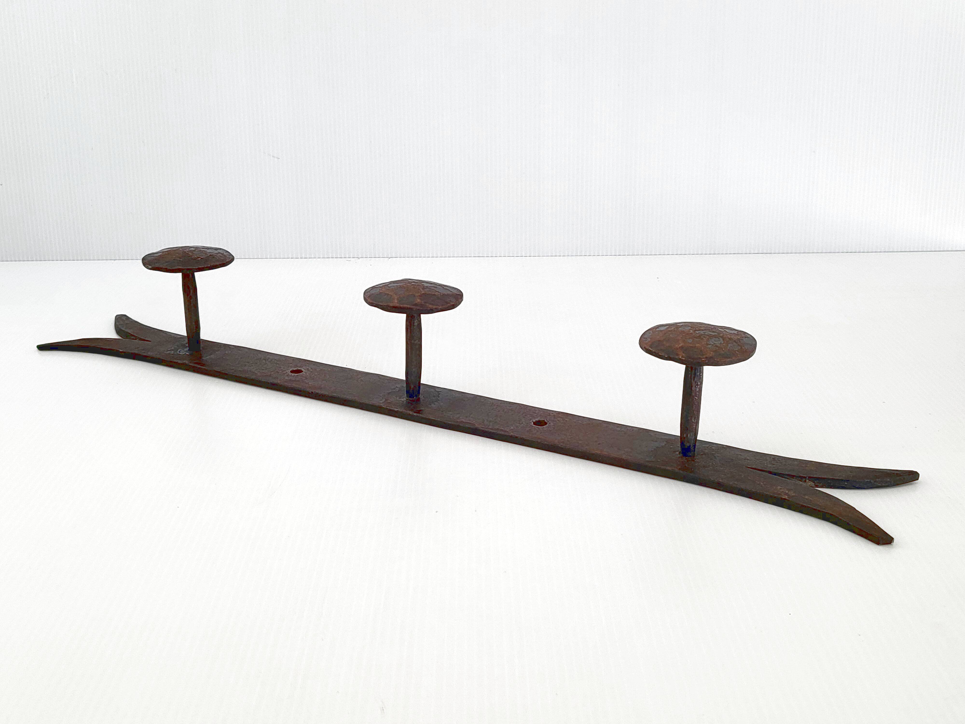 Vintage brutalist metal hook 1970