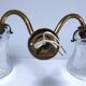 Double gilded bronze and glass wall lamp 1900