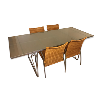 Table Niels Gammelgaard  avec 4 chaises à accoudoirs