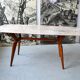 Italian dining table with sculptural beech base and pink marble, 1950s