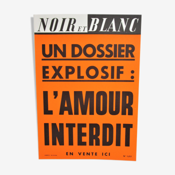 Affiche de presse "l'amour interdit" années 60