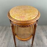 Side Table, Louis XVI Style Pedestal Table, Late 19th Century
