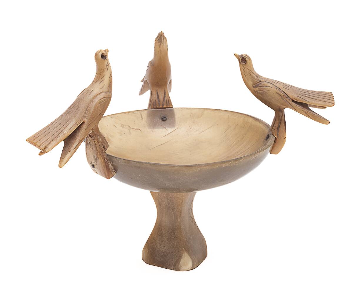 Small carved horn cup