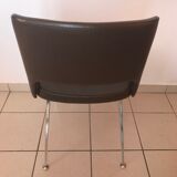 4 VINTAGE chairs in arflex-style brown skai