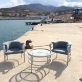 Set of 2 armchairs and coffee table Marc Held Wind Star 1984 design