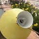Diabolo wall lamp lunel yellow in the style of René Mathieu Guariche, star sheet metal.