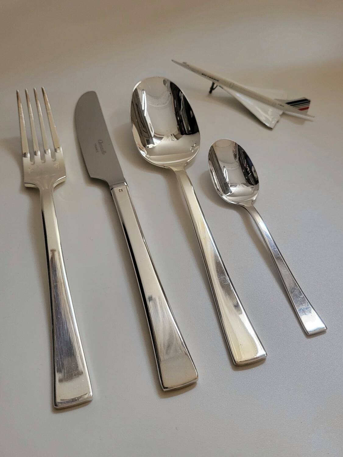 Christofle "Concorde" cutlery set – Icon of French design 1970, 53 pieces