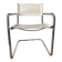 Fauteuil de bureau en simili cuir blanc et métal chromé style Matteo Grassi, Italie