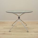 Table ronde en verre, design italien, années 80, production : Calligaris