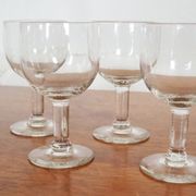 6 old balloon glasses – Bistrot style – XXth century