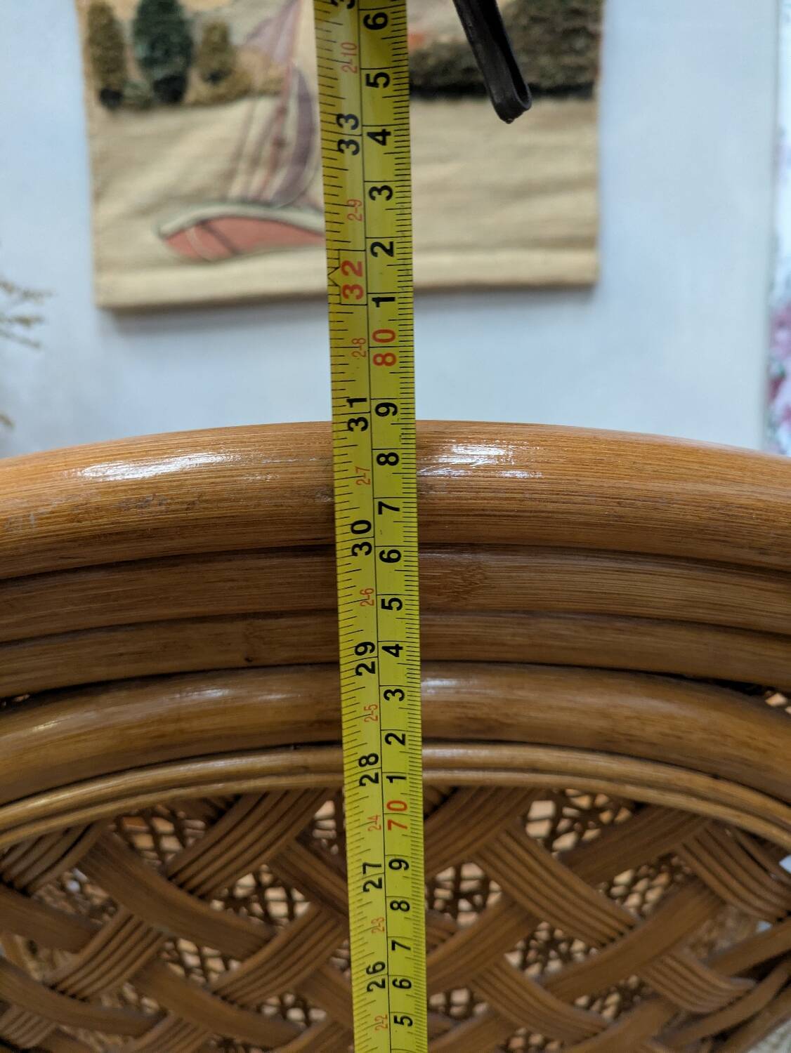 Pair of caned armchairs