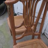 Set of two classic chairs in maple wood marquetry
