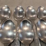 11 silver-plated soup spoons by Christofle Villeroy & Boch, striped