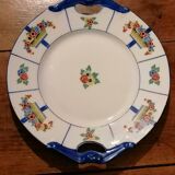 Art deco cake dish signed J. L'Avergne Limoges porcelain