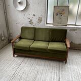 Scandinavian teak bench bed 140