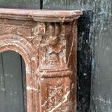 Louis XV style fireplace in rancid marble around 1900