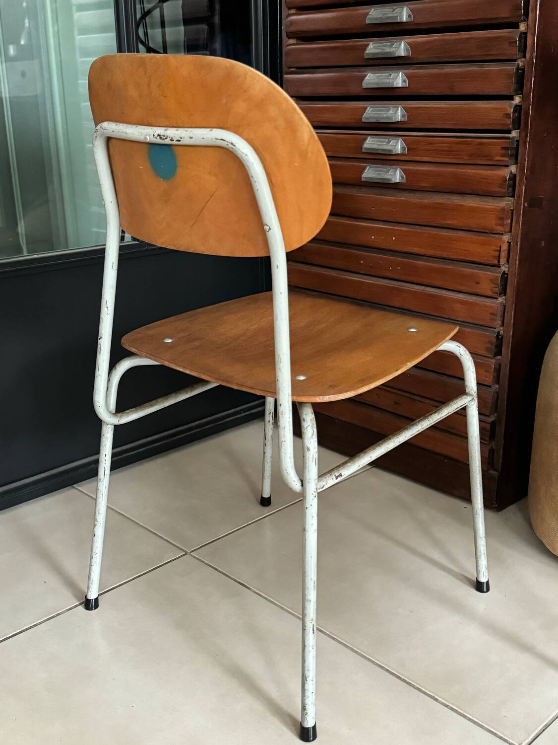 Old vintage adult school chair